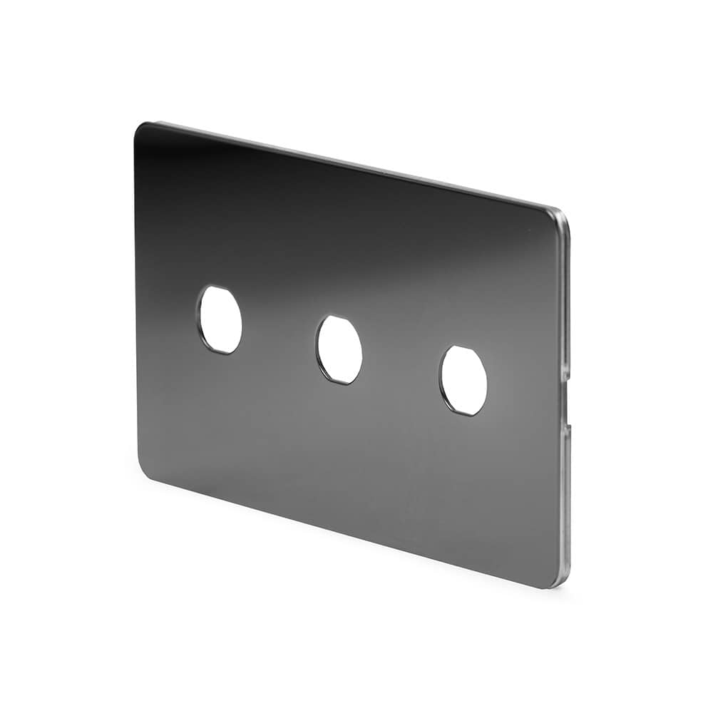 The Connaught Collection Black Nickel Flat Plate 3 Gang LT3 Toggle Plate ONLY