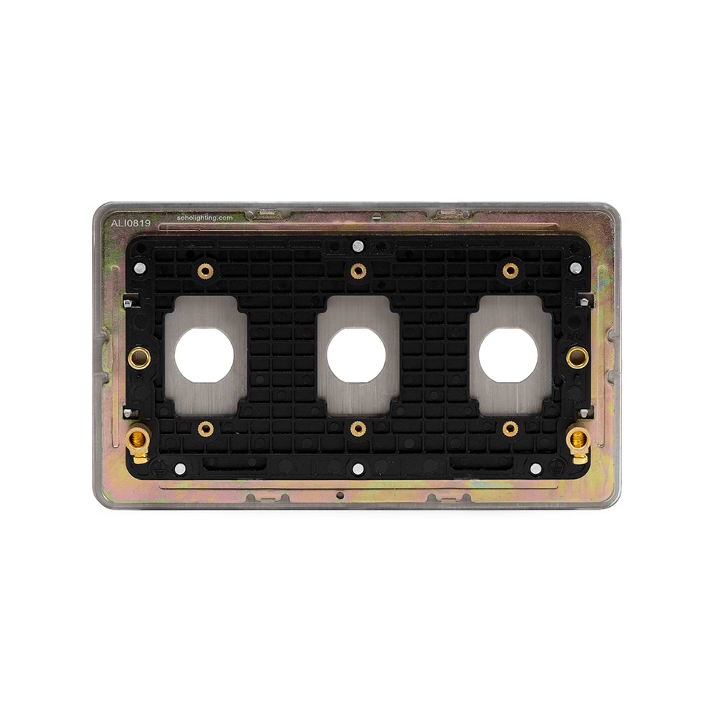 The Eldon Collection White Metal Flat Plate 3 Gang LT3 Toggle Plate ONLY