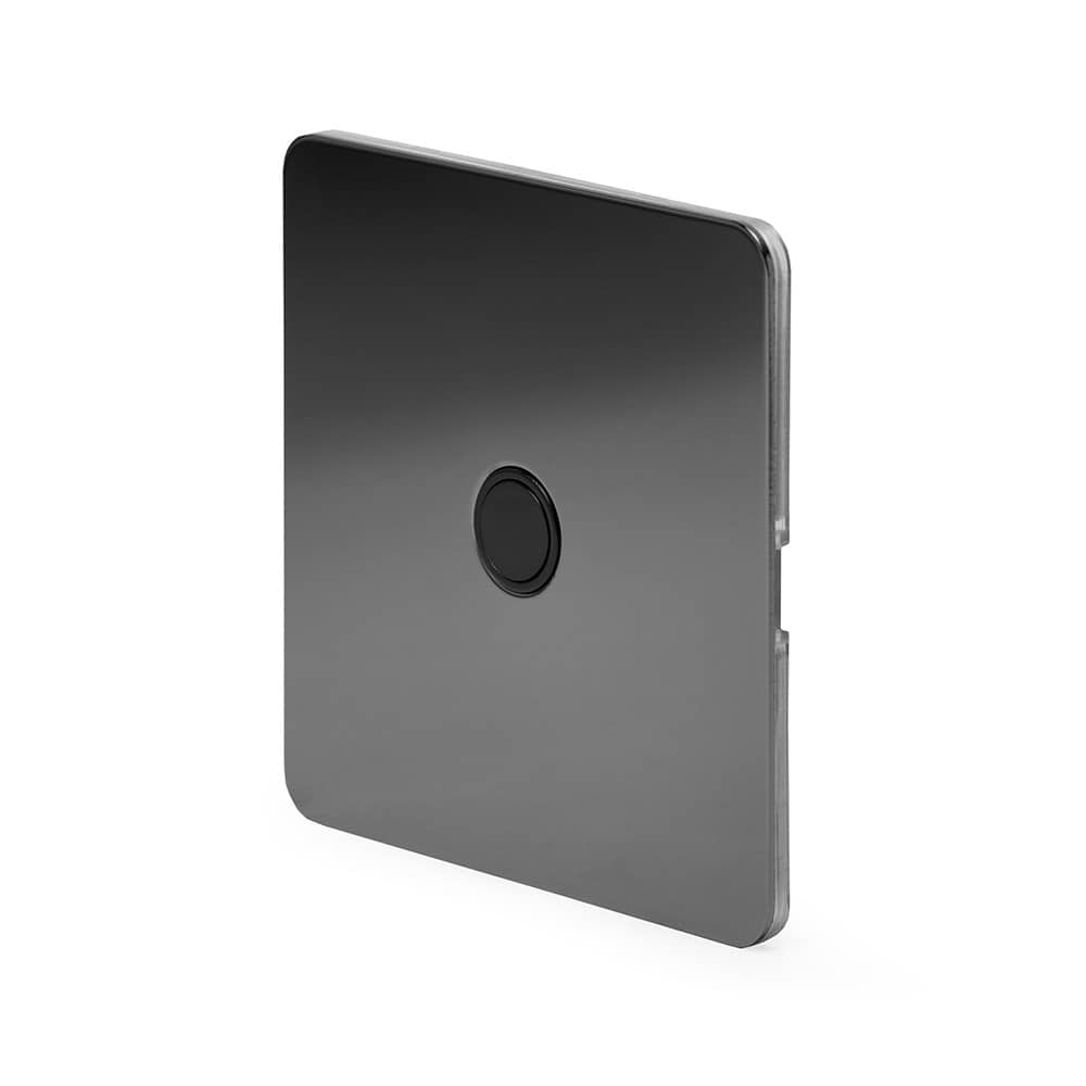 The Connaught Collection Black Nickel Flat Plate 20A Flex Outlet Blk Ins Screwless
