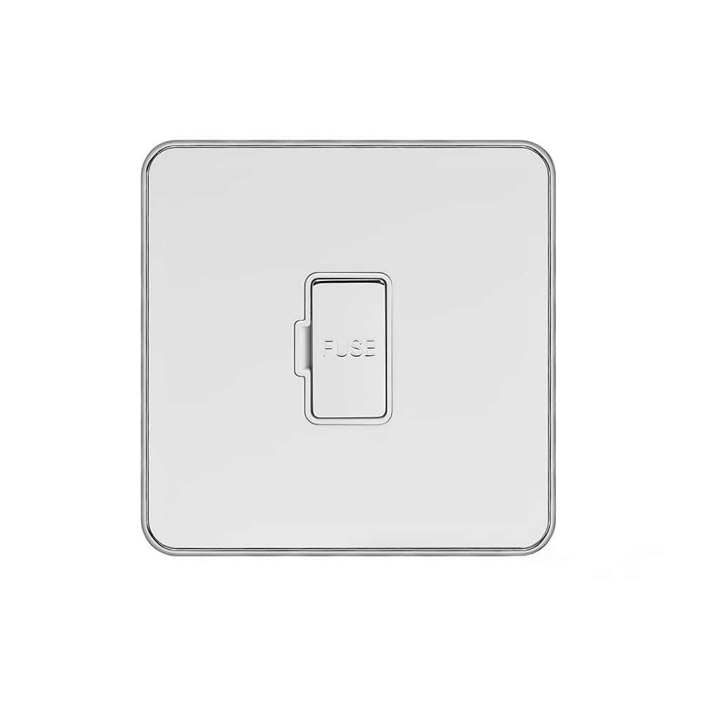 Soho Lighting White & Polished Chrome With Chrome Edge 13A Unswitched Fused Spur (FCU) White Inserts Screwless