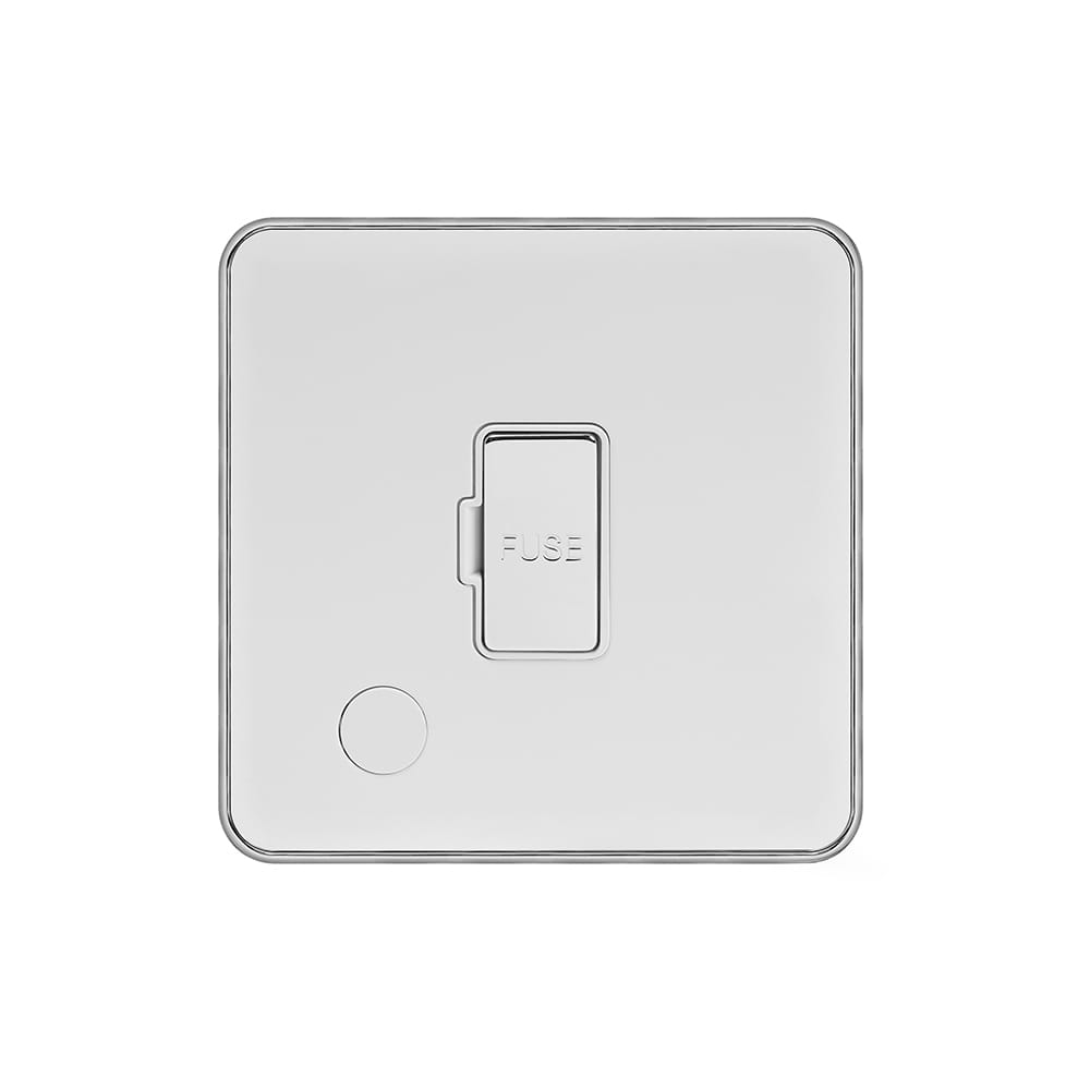 Soho Lighting White & Polished Chrome With Chrome Edge 13A Unswitched Flex Outlet White Inserts Screwless