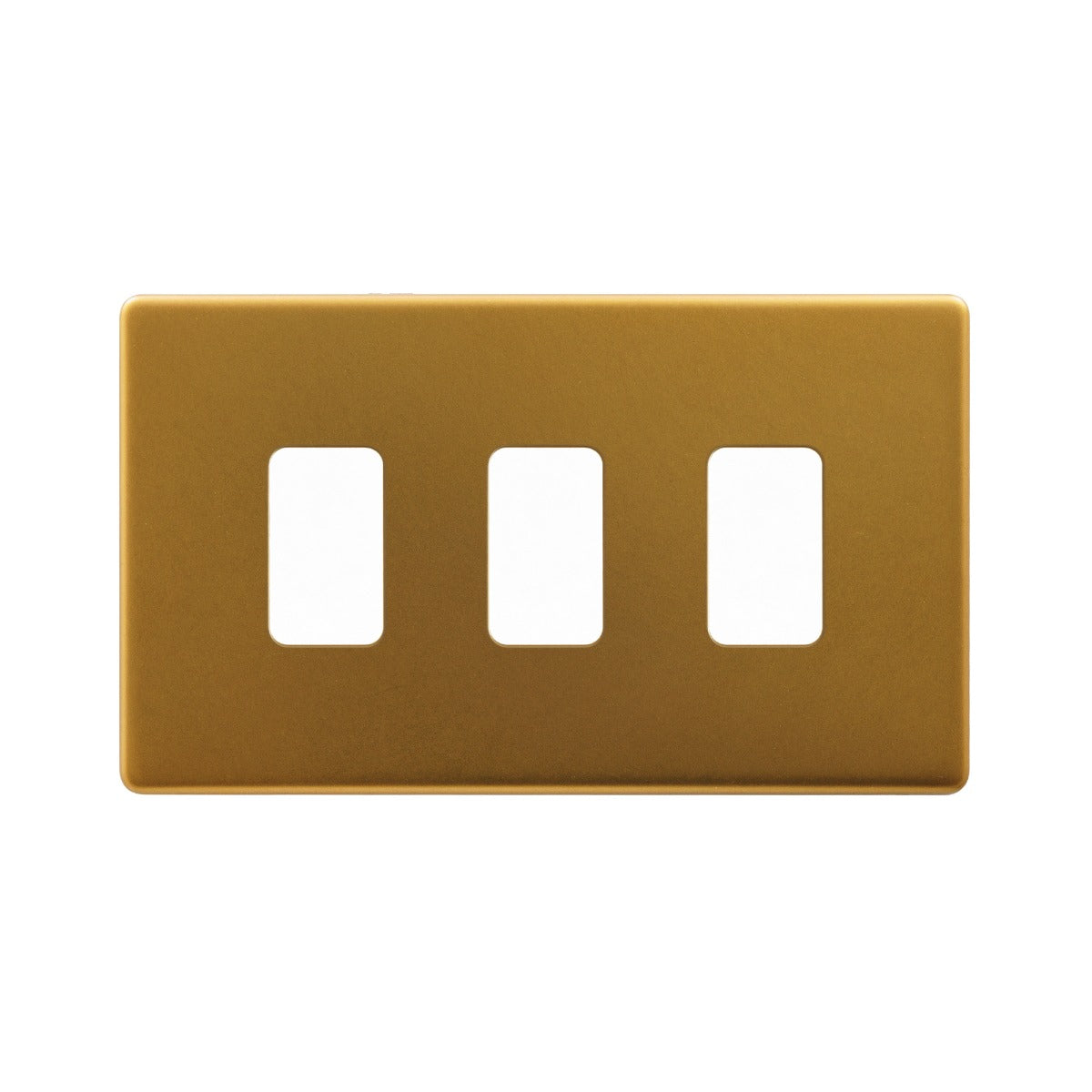 The Sloane Collection Antique Gold 3 Gang RM Rectangular Module Grid Switch Plate