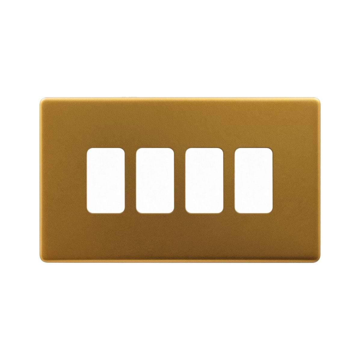 The Sloane Collection Antique Gold 4 Gang RM Rectangular Module Grid Switch Plate