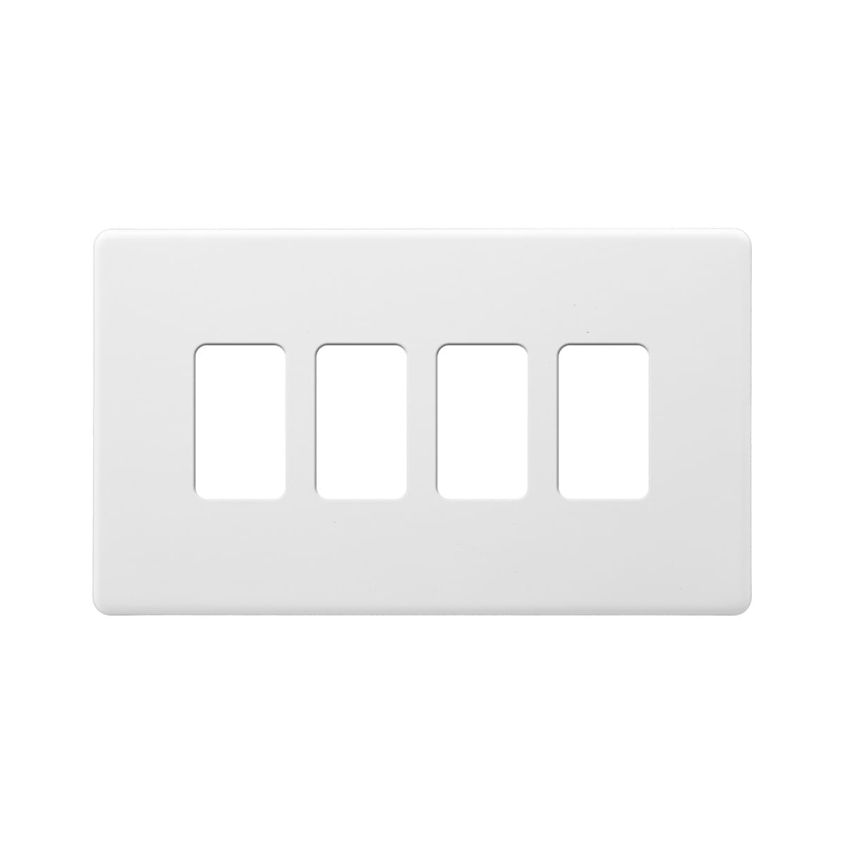 Soho Lighting Primed Paintable 4 Gang RM Rectangular Module Grid Plate