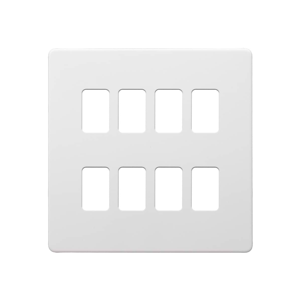 Soho Lighting Primed Paintable 8 Gang RM Rectangular Module Grid Plate