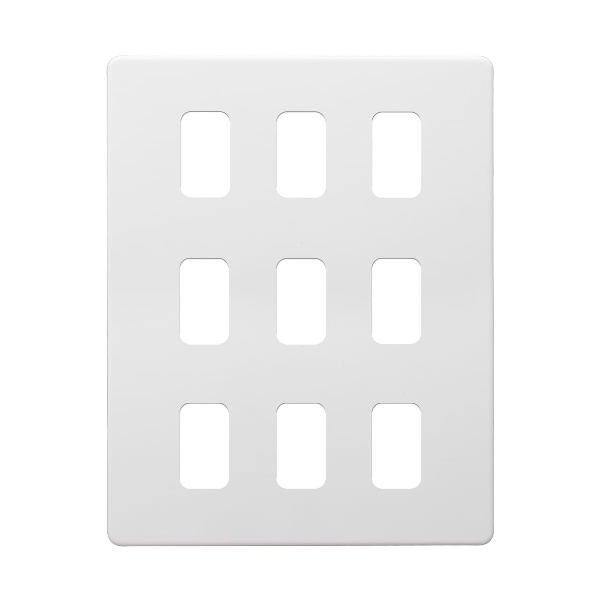 Soho Lighting Primed Paintable 9 Gang RM Rectangular Module Grid Plate