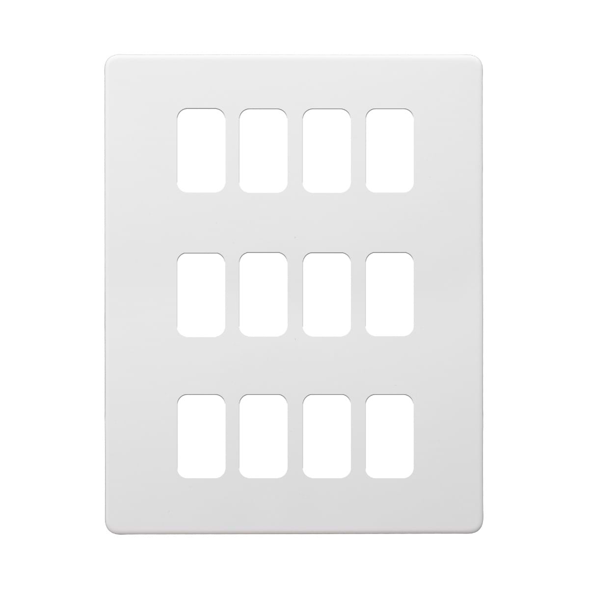 Soho Lighting Primed Paintable 12 Gang RM Rectangular Module Grid Plate
