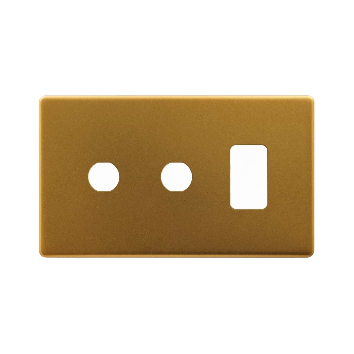 The Sloane Collection Antique Gold 3 Gang 1RM+2CM Dual Module Grid Switch Plate