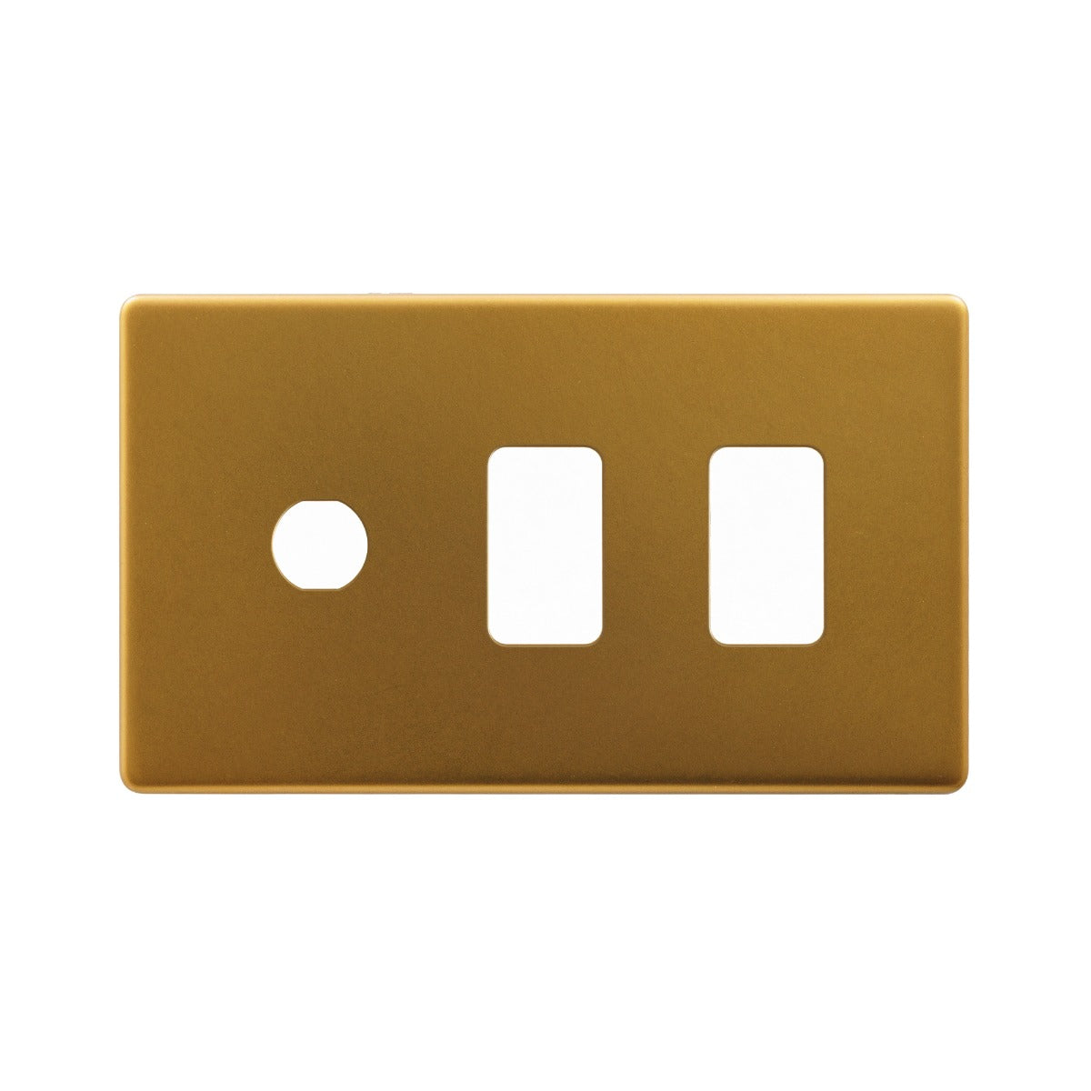 The Sloane Collection Antique Gold 3 Gang 2RM+1CM Dual Module Grid Switch Plate