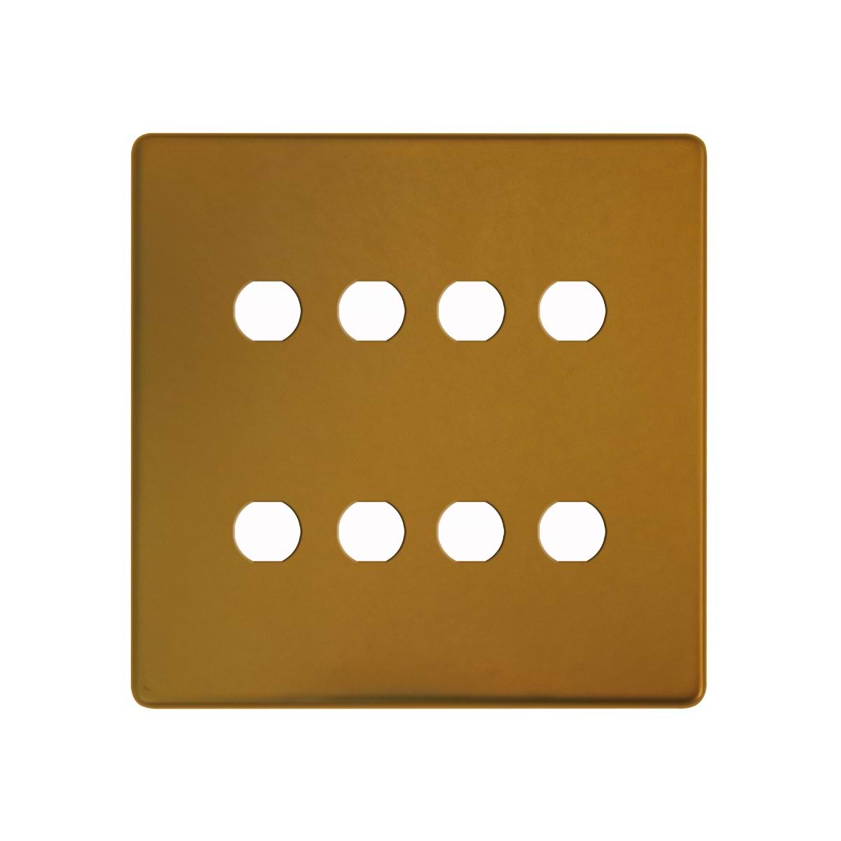 The Sloane Collection Antique Gold 8 Gang CM Circular Module Grid Switch Plate