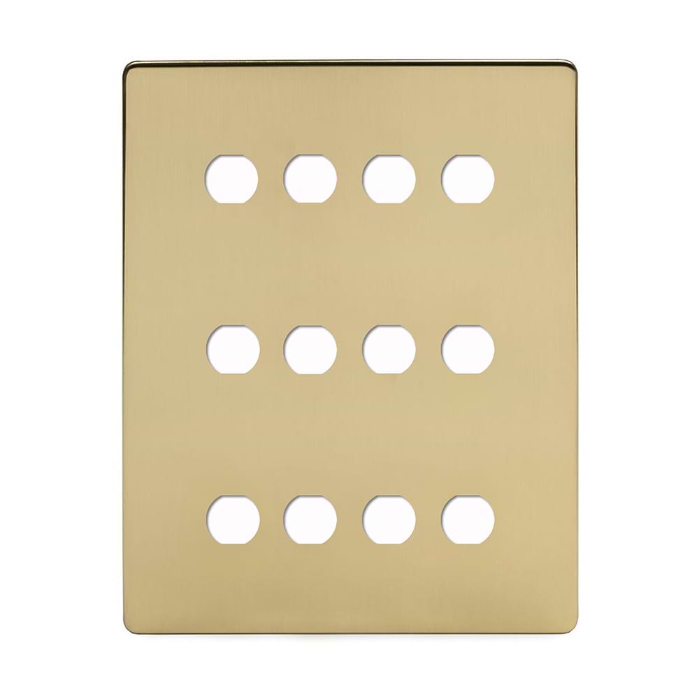 Soho Lighting Brushed Brass 12 Gang CM Circular Module Grid Switch Plate