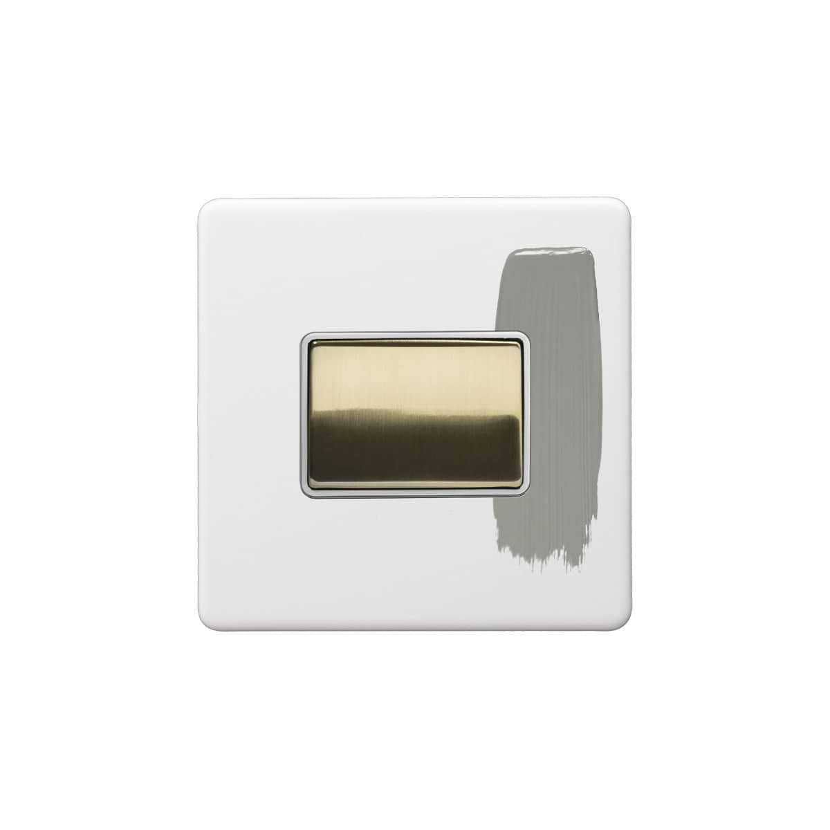 Soho Lighting Primed Paintable Extractor Fan Isolator Switch with Brushed Brass Switch with White Insert