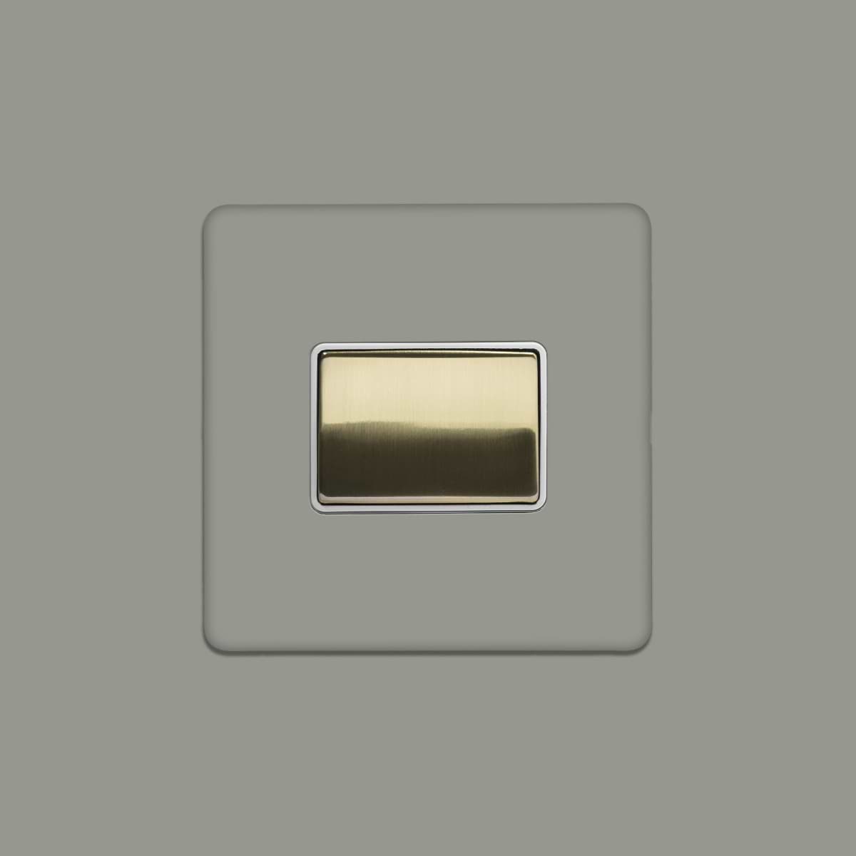 Soho Lighting Primed Paintable Extractor Fan Isolator Switch with Brushed Brass Switch with White Insert