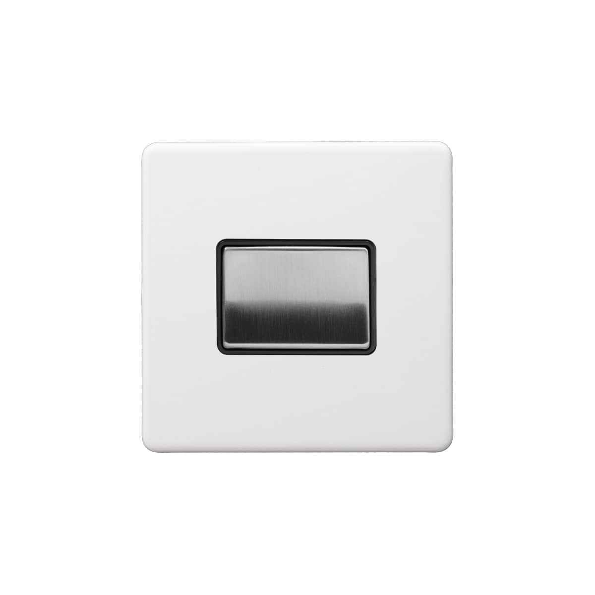 Soho Lighting Primed Paintable Extractor Fan Isolator Switch with Brushed Chrome Switch and Black Insert