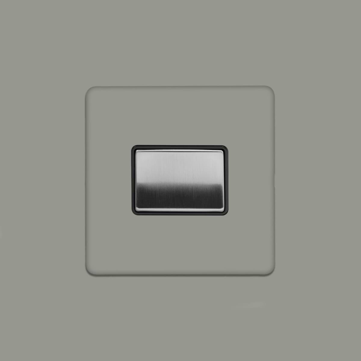 Soho Lighting Primed Paintable Extractor Fan Isolator Switch with Brushed Chrome Switch and Black Insert