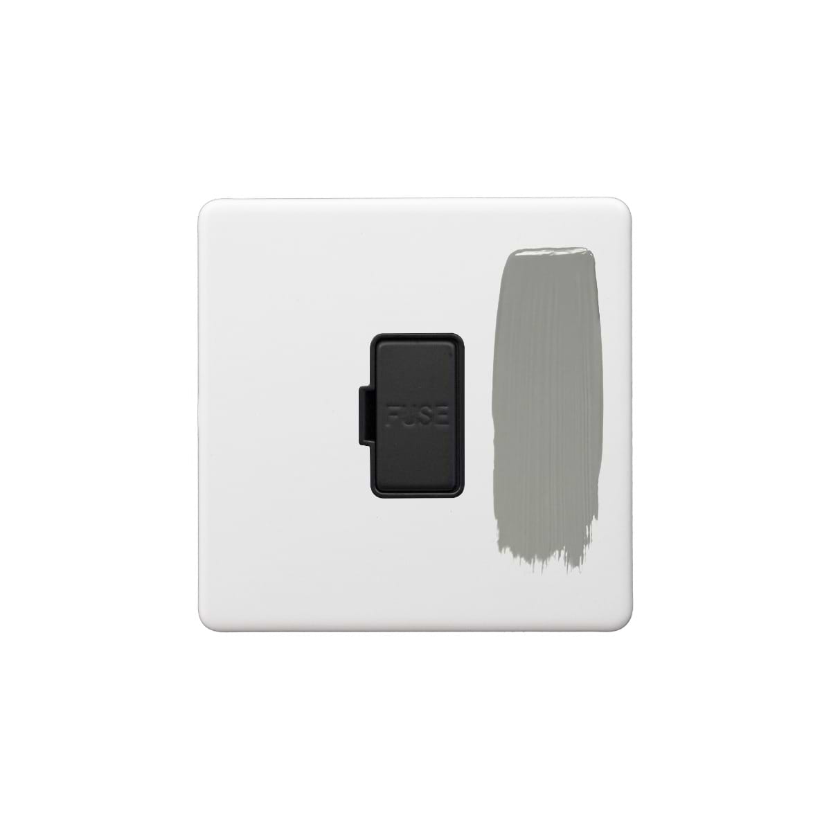 Soho Lighting Primed Paintable Fused Spur (FCU) Unswitched 13A Double Pole with Matt Black Switch
