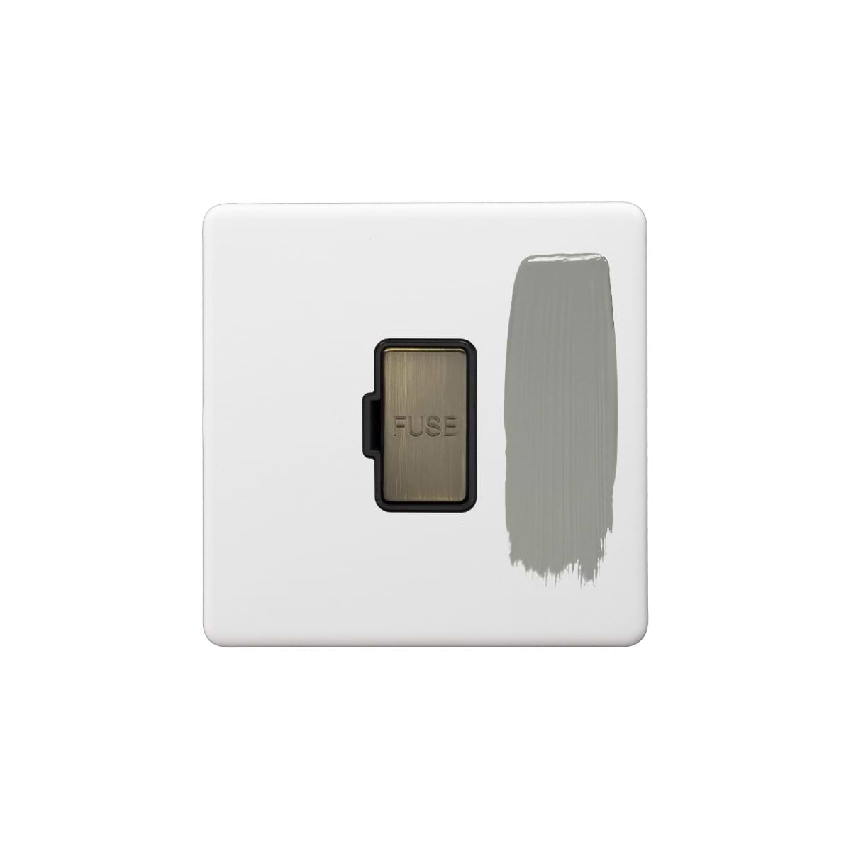 Soho Lighting Primed Paintable Fused Spur (FCU) Unswitched 13A Double Pole with Antique Brass Switch