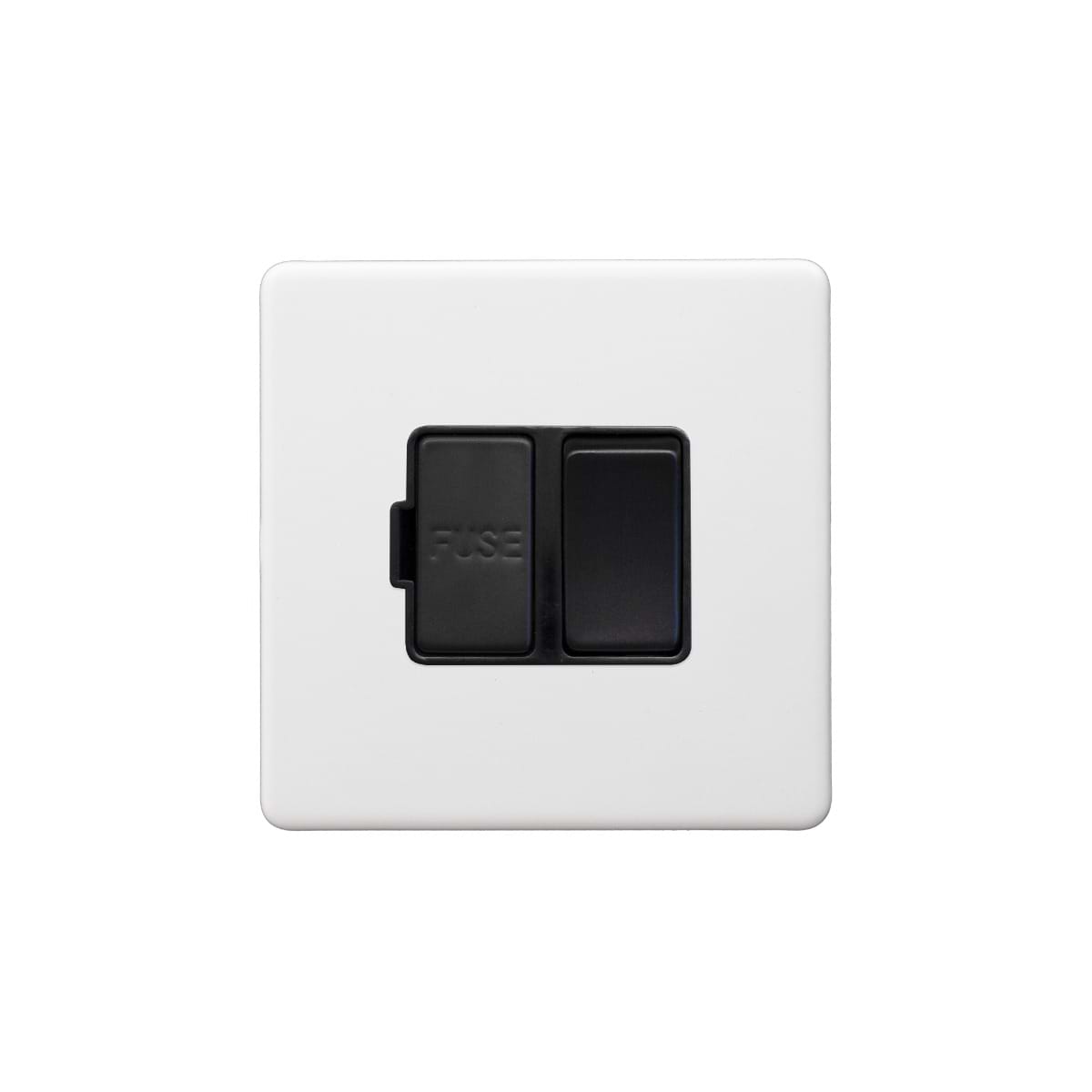 Soho Lighting Primed Paintable Switched Fused Spur (FCU) 13A Double Pole with Matt Black Switch