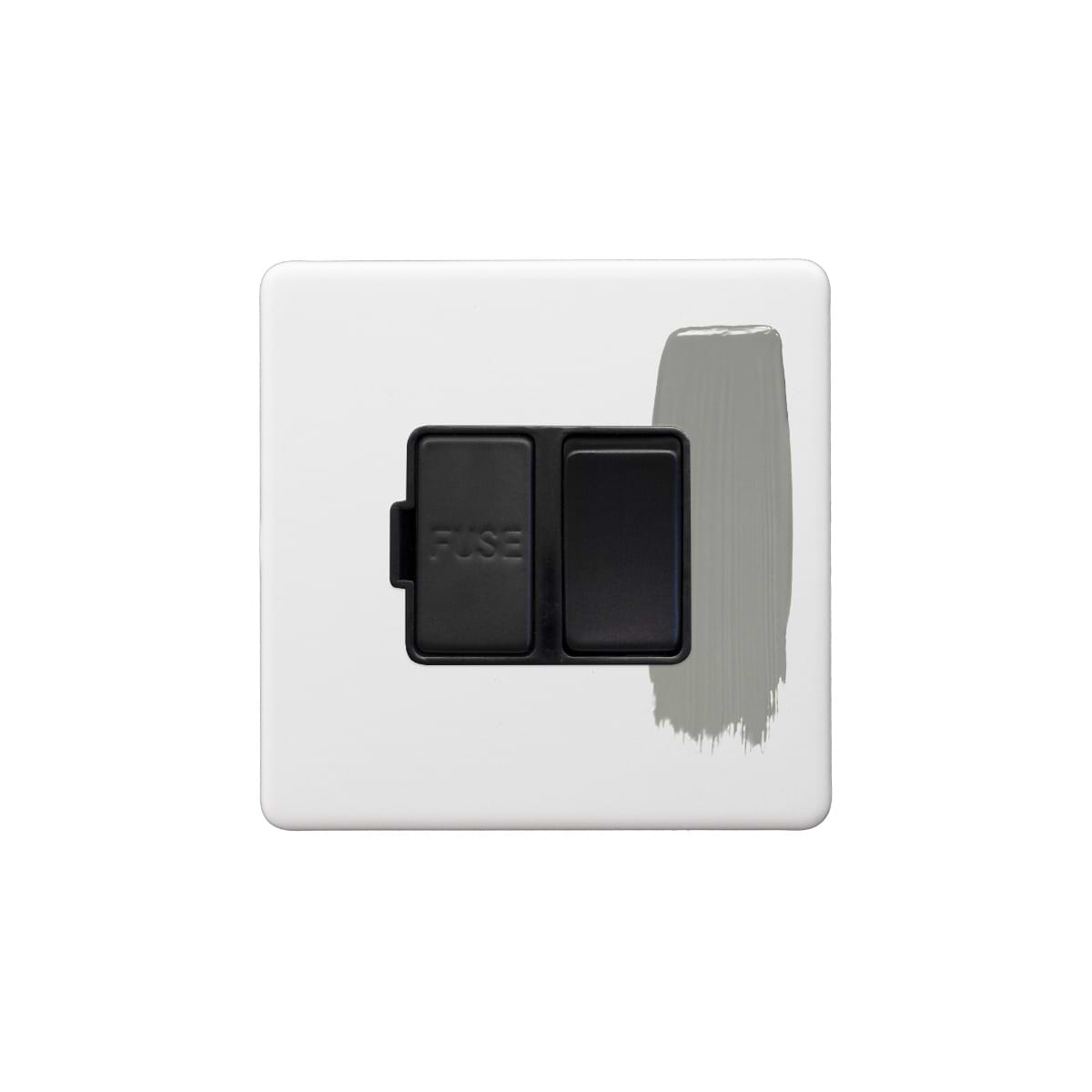 Soho Lighting Primed Paintable Switched Fused Spur (FCU) 13A Double Pole with Matt Black Switch