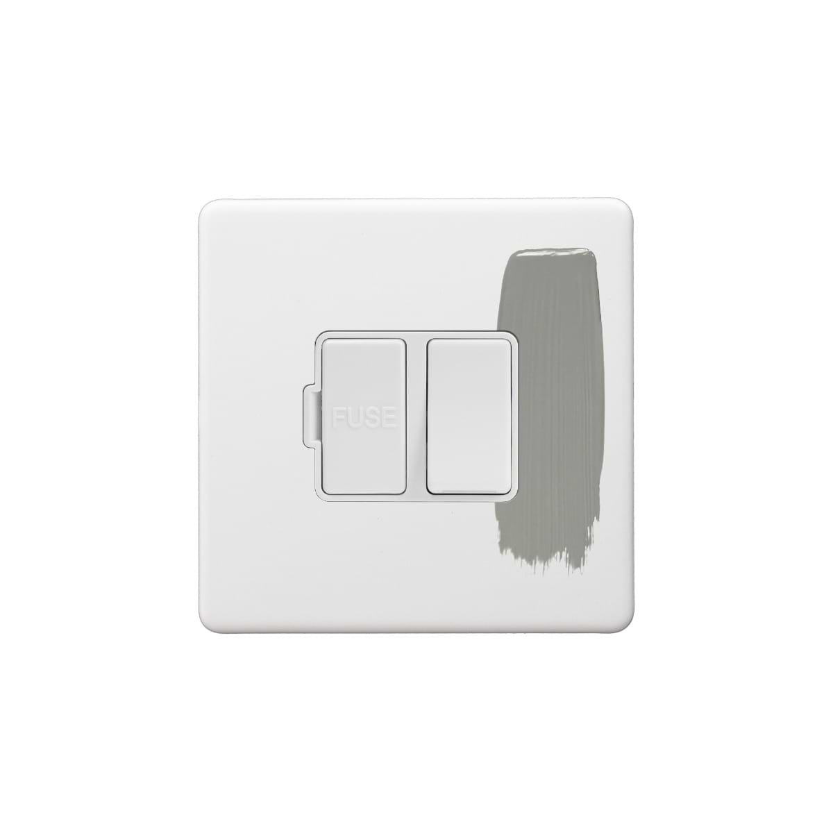 Soho Lighting Primed Paintable Switched Fused Spur (FCU) 13A Double Pole with White Switch