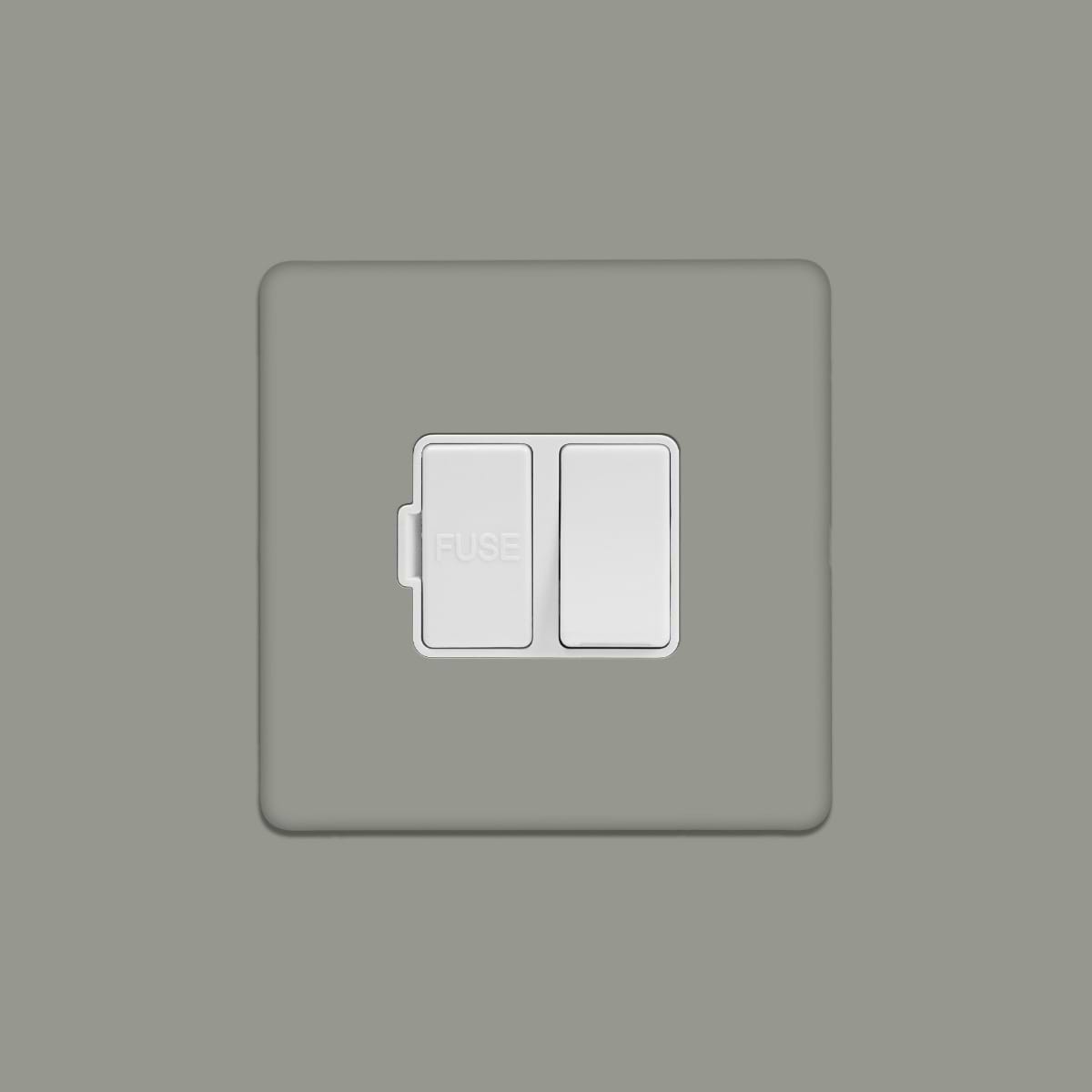 Soho Lighting Primed Paintable Switched Fused Spur (FCU) 13A Double Pole with White Switch
