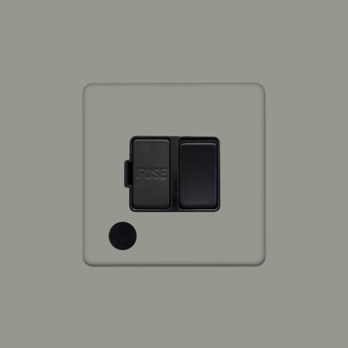 Soho Lighting Primed Paintable 13A Switched Fused Connection Unit (FCU) Flex Outlet with Matt Black Switch