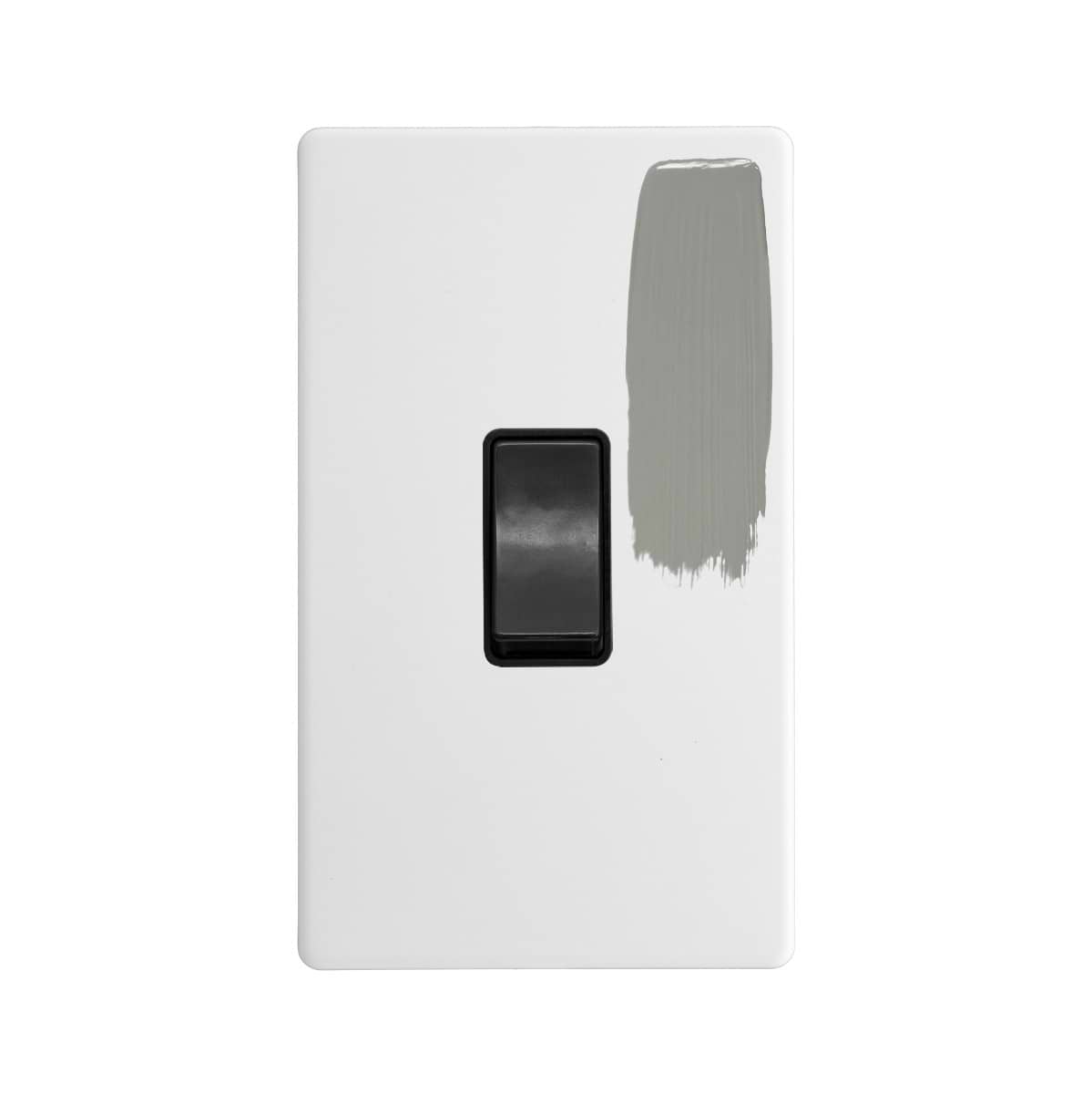 Soho Lighting Primed Paintable 45A 1 Gang Double Pole Switch Double Plate with Matt Black Switch