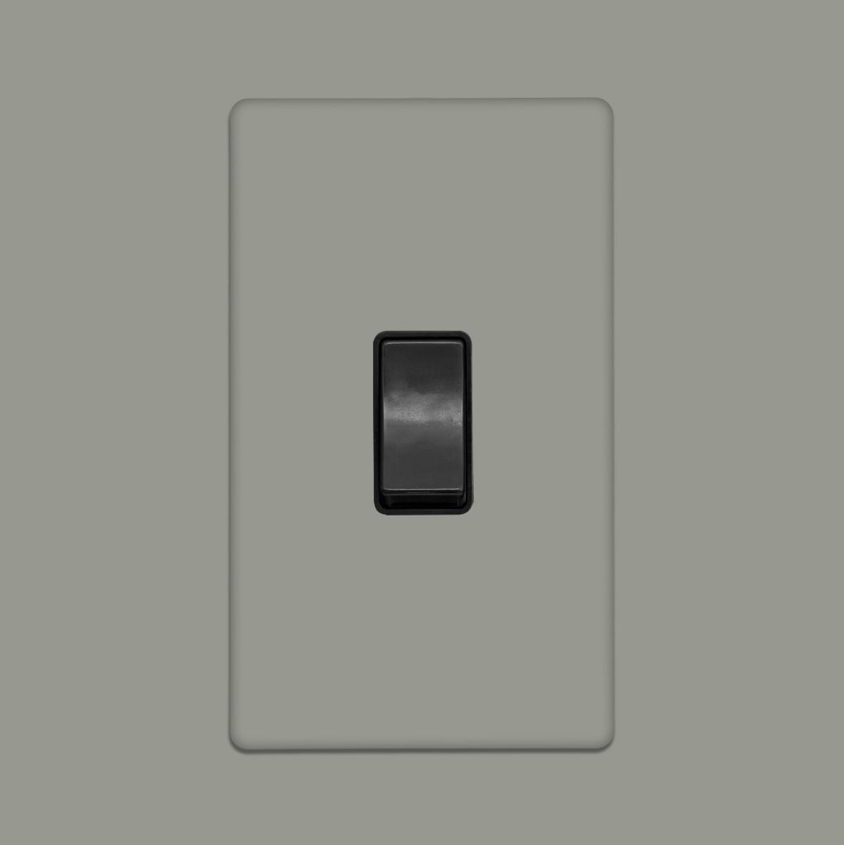 Soho Lighting Primed Paintable 45A 1 Gang Double Pole Switch Double Plate with Matt Black Switch