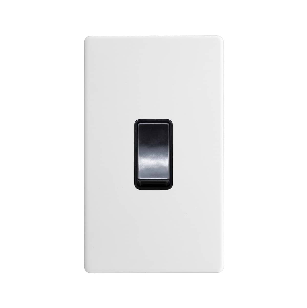 Soho Lighting Primed Paintable 45A 1 Gang Double Pole Switch Double Plate with Black Switch