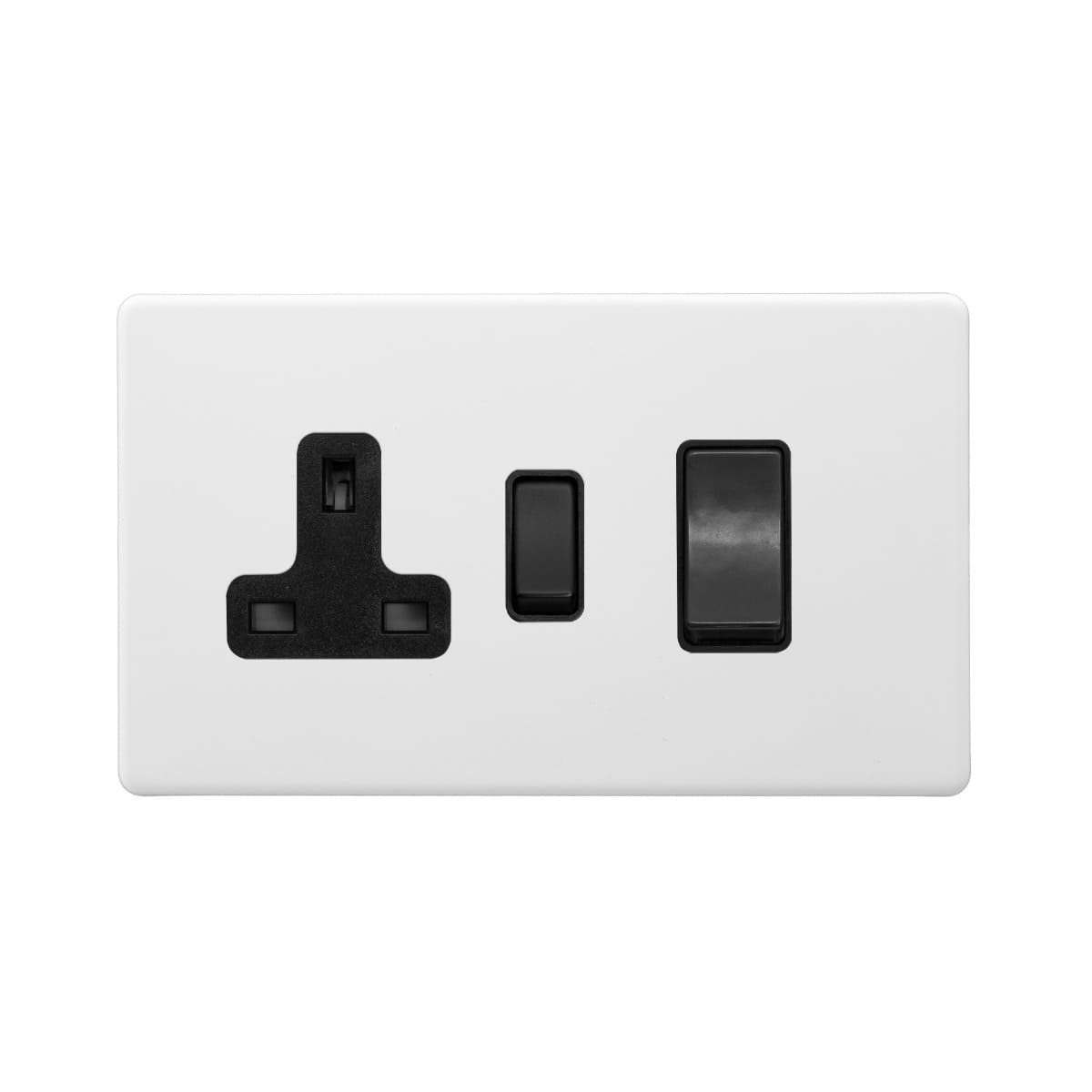 Soho Lighting Primed Paintable 45A Cooker Control Unit with Matt Black Switch