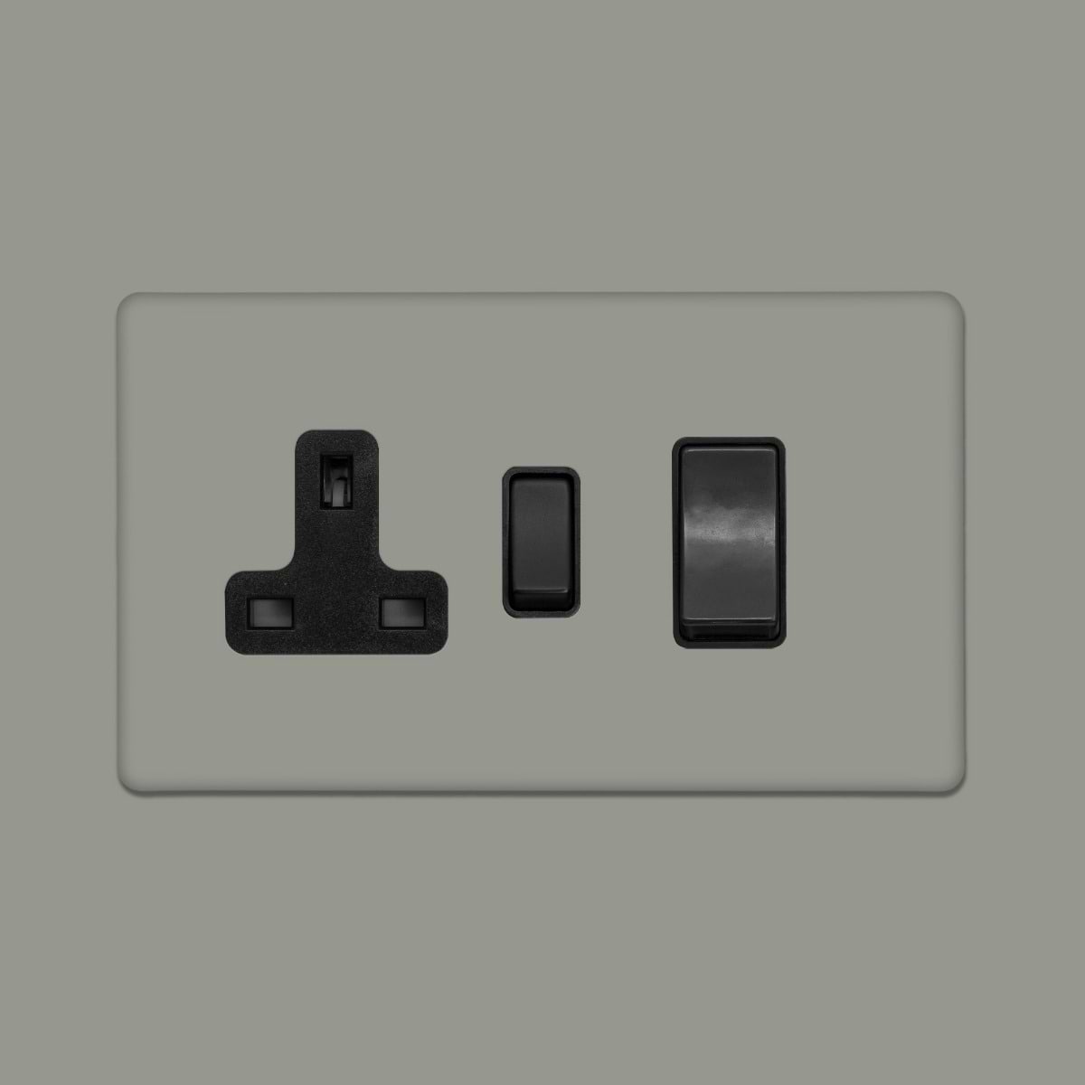 Soho Lighting Primed Paintable 45A Cooker Control Unit with Matt Black Switch