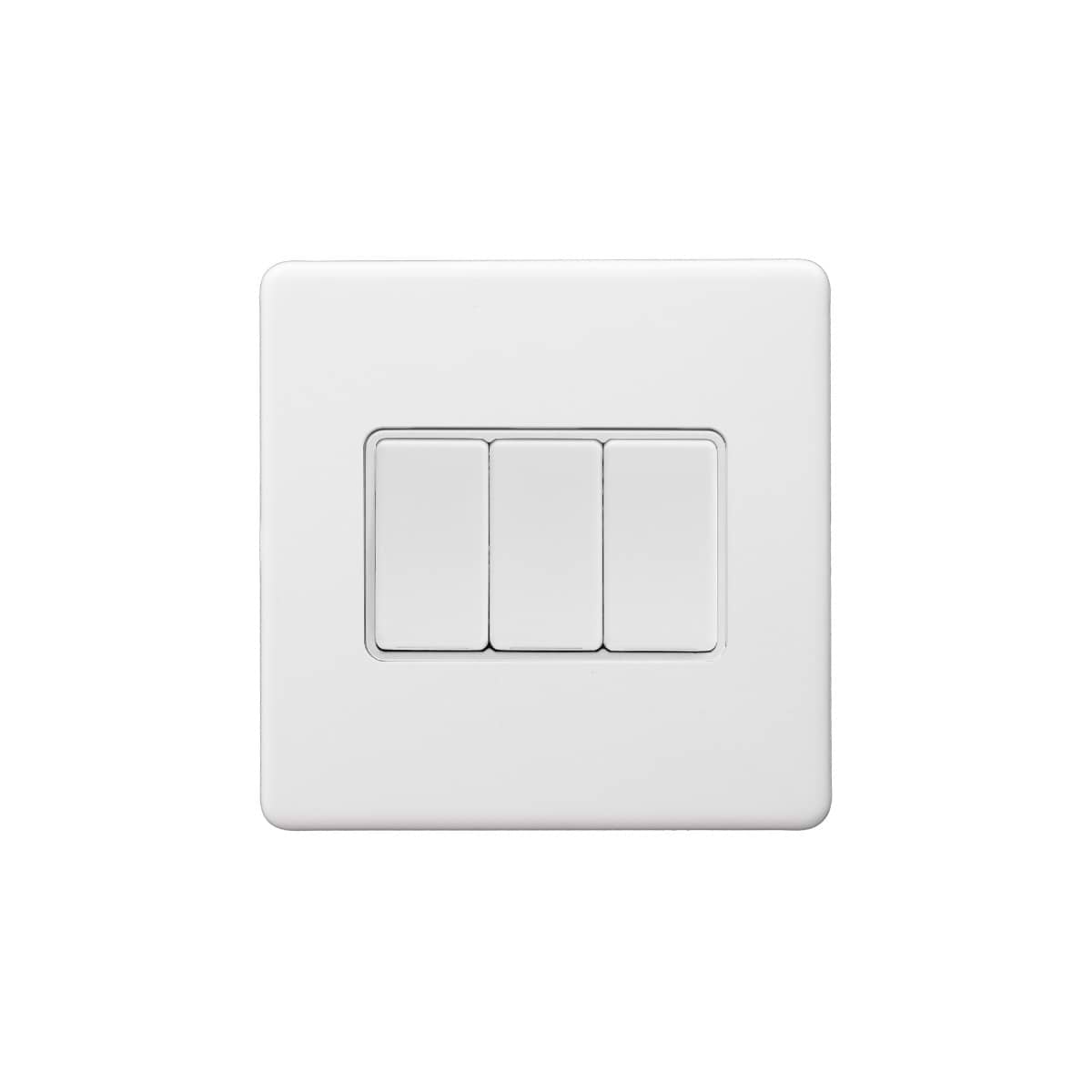 Soho Lighting Primed Paintable 3 Gang 2 Way 10A Light Switch with White Switch