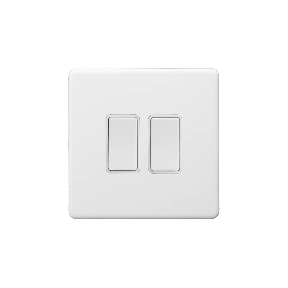 Soho Lighting Primed Paintable 2 Gang Intermediate Switch 10A with White Switch