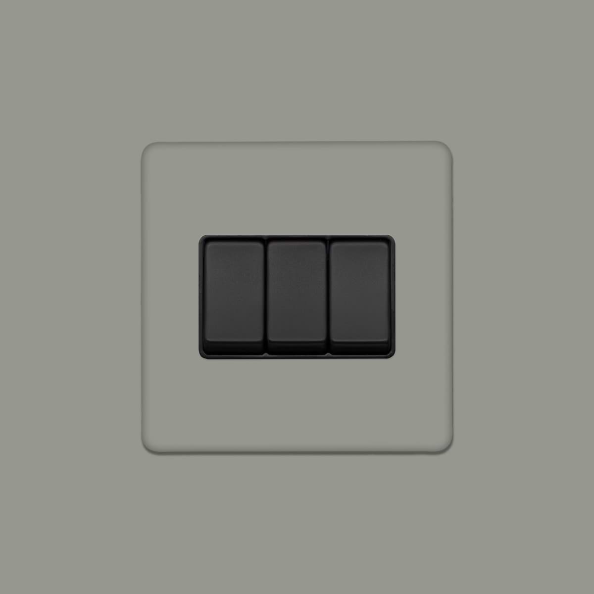 Soho Lighting Primed Paintable 3 Gang Intermediate switch with Matt Black Switch