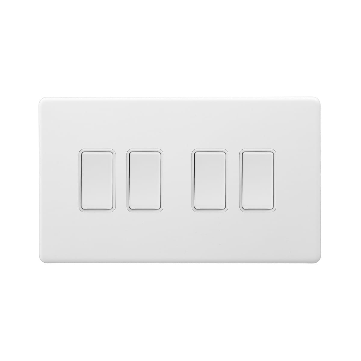 Soho Lighting Primed Paintable 4 Gang Intermediate switch with White Switch