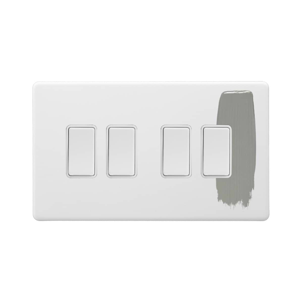 Soho Lighting Primed Paintable 4 Gang Intermediate switch with White Switch
