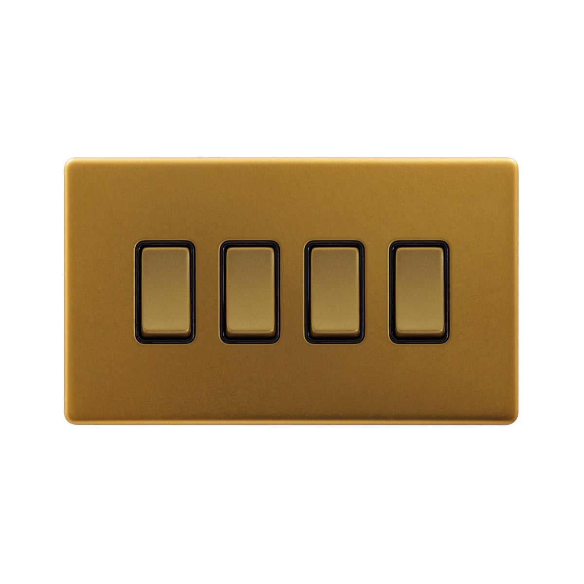 The Sloane Collection Antique Gold 4 Gang Switch With 1 Intermediate (3 x 2 Way Switch with 1 Intermediate)