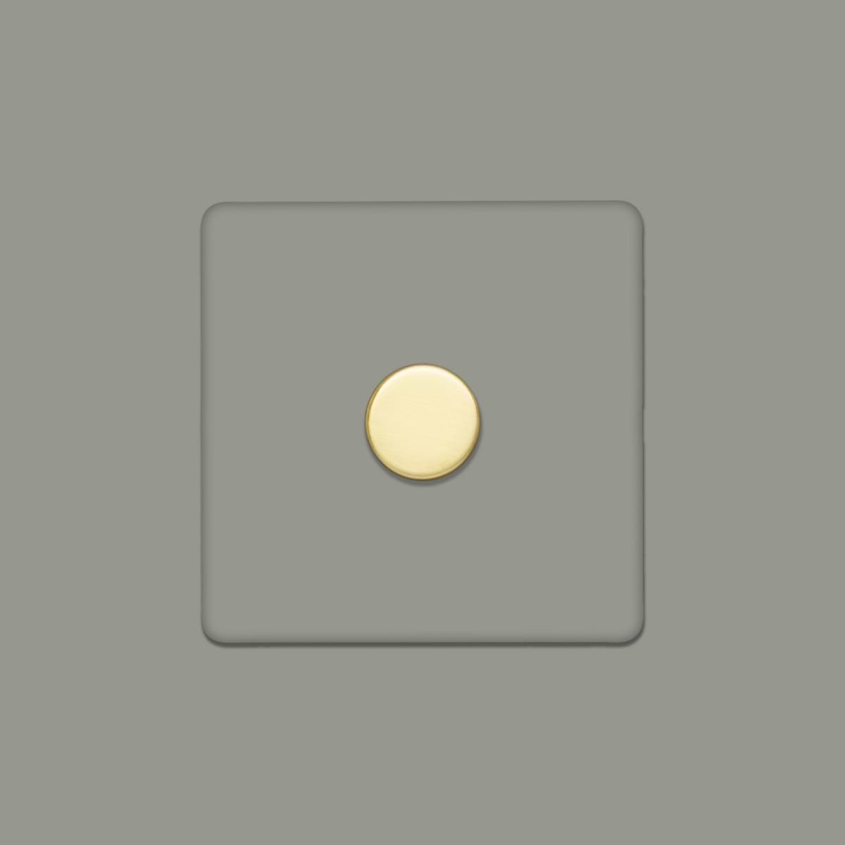 Soho Lighting Primed Paintable 1 Gang 2 -Way Intelligent Dimmer 150W LED (300w Halogen/Incandescent) with Brushed Brass Switch