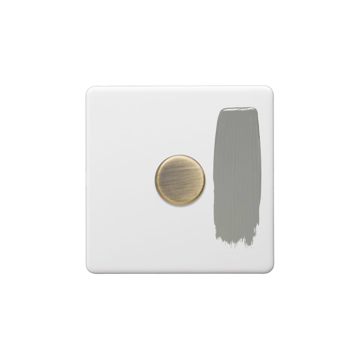 Soho Lighting Primed Paintable 1 Gang 2 -Way Intelligent Dimmer 150W LED (300w Halogen/Incandescent) with Antique Brass Switch