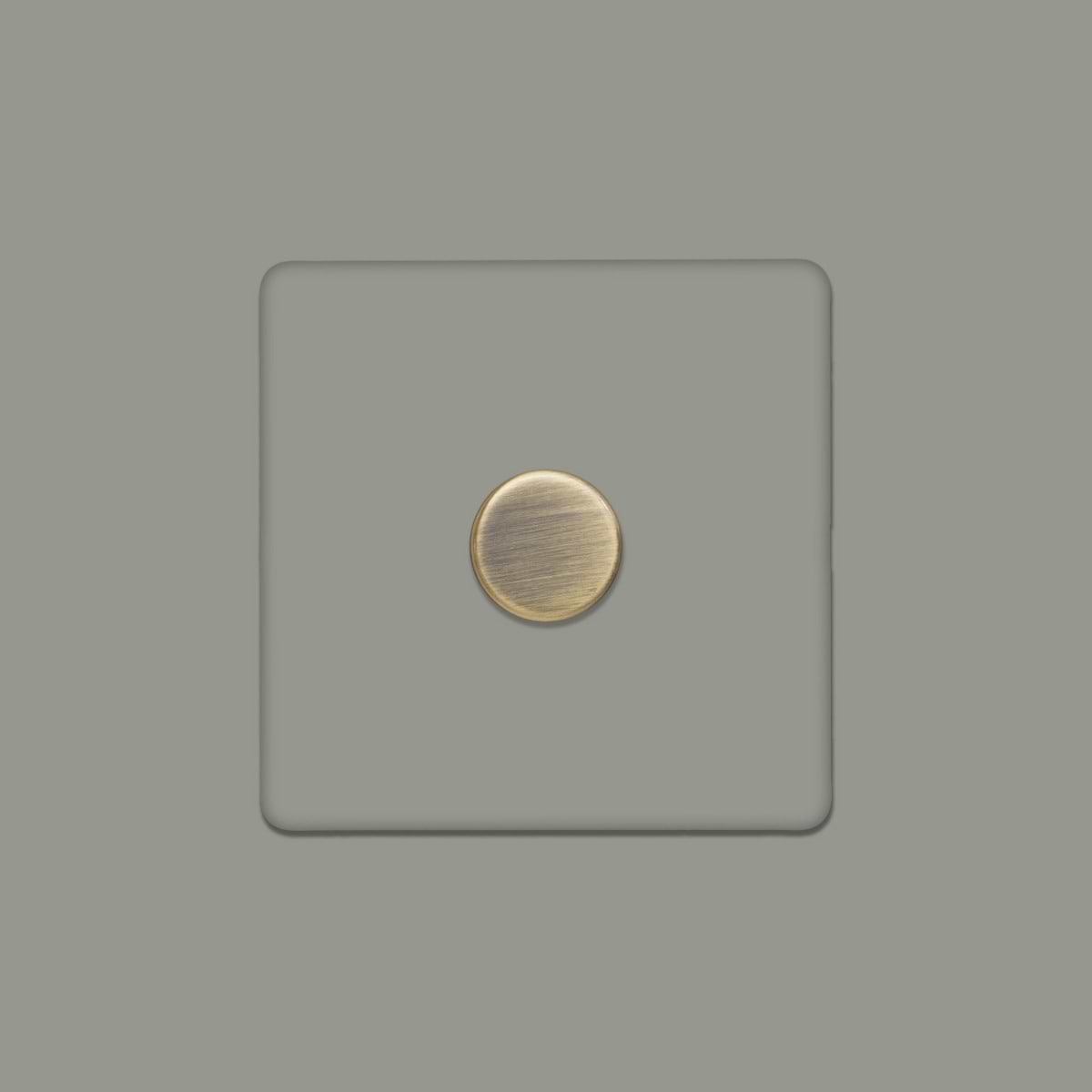 Soho Lighting Primed Paintable 1 Gang 2 -Way Intelligent Dimmer 150W LED (300w Halogen/Incandescent) with Antique Brass Switch