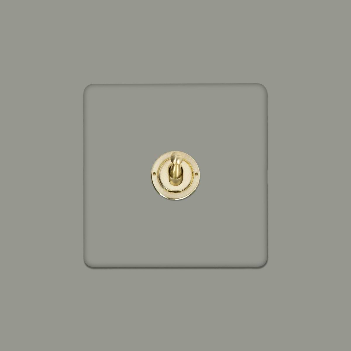 Soho Lighting Primed Paintable 1 Gang Toggle Light Switch 2 Way with Brushed Brass Switch