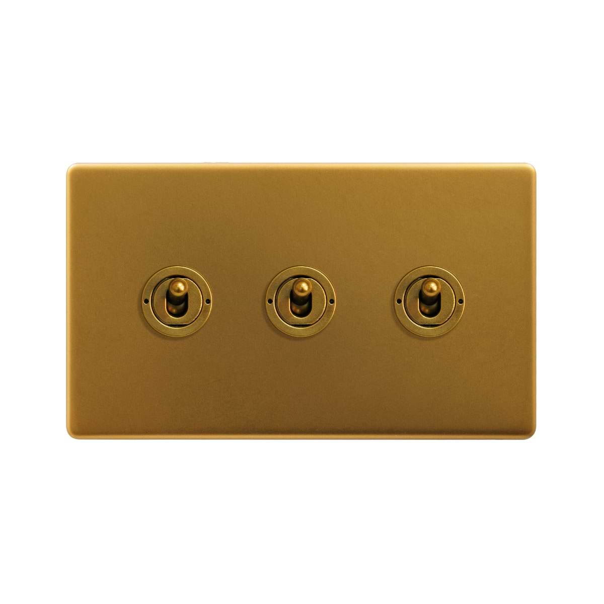 The Sloane Collection Antique Gold 3 Gang Intermediate Toggle Switch