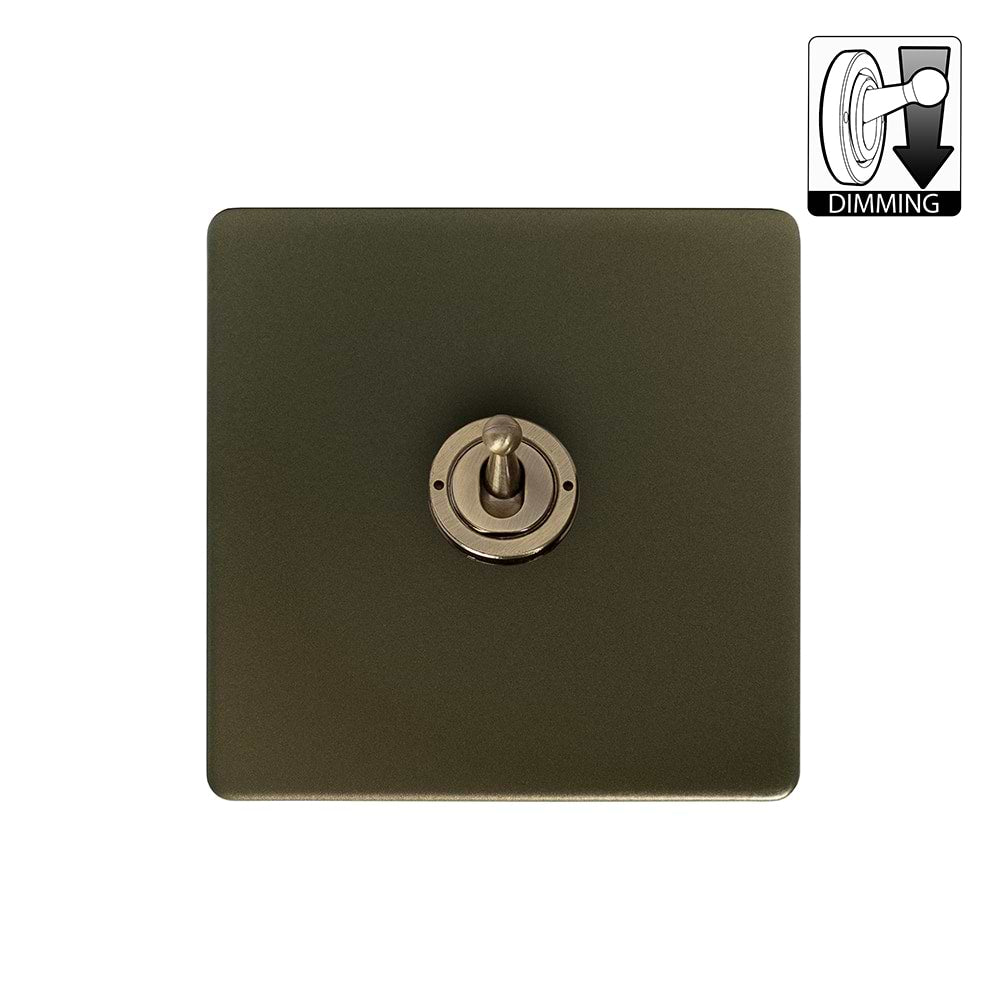 The Eton Collection Bronze 1 Gang Dimming Toggle Switch