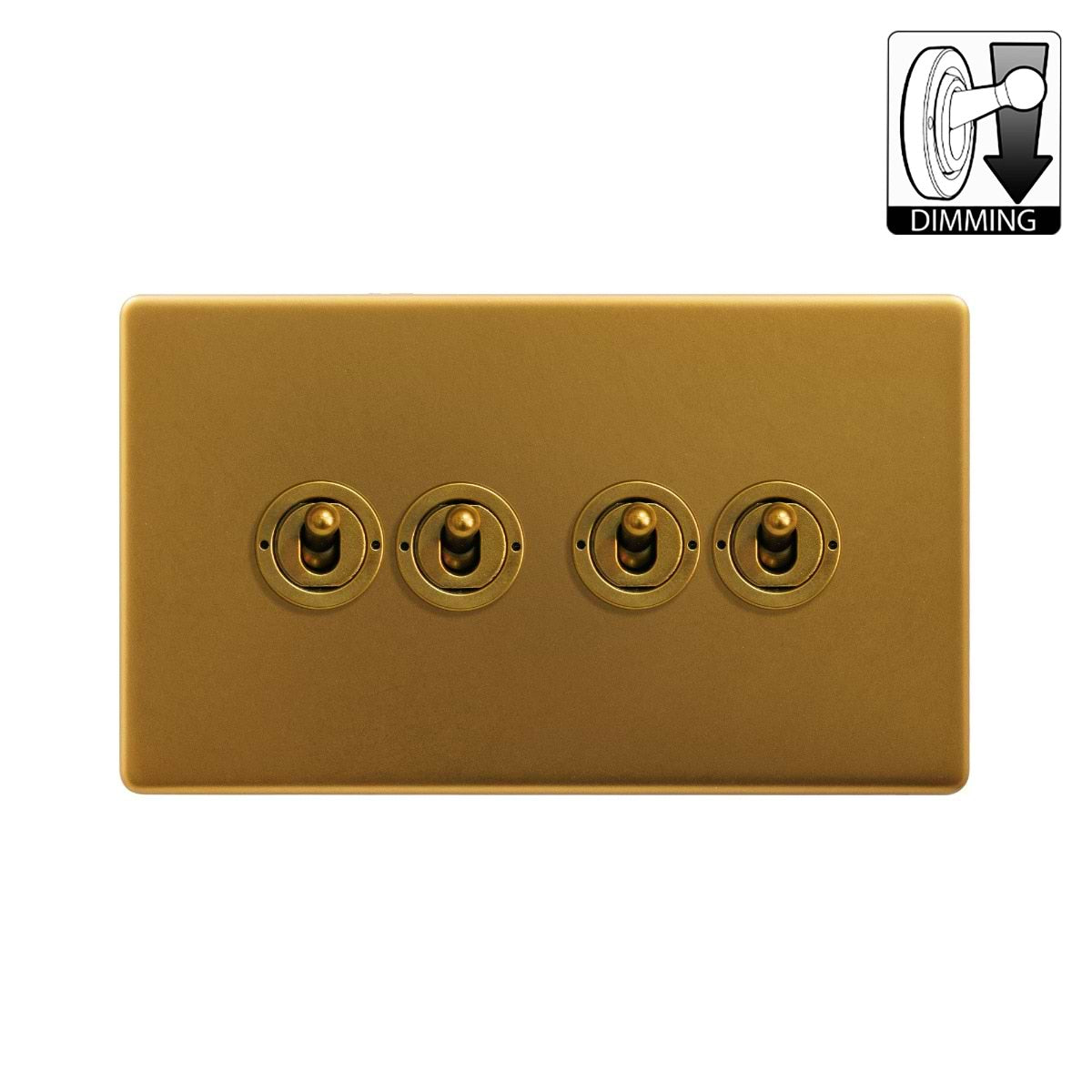 The Sloane Collection Antique Gold 4 Gang Dimming Toggle Switch