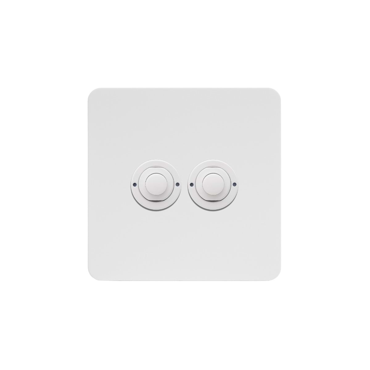 Soho Lighting White Metal 2 Gang 6A 2 Way Retractive Push Button Switch