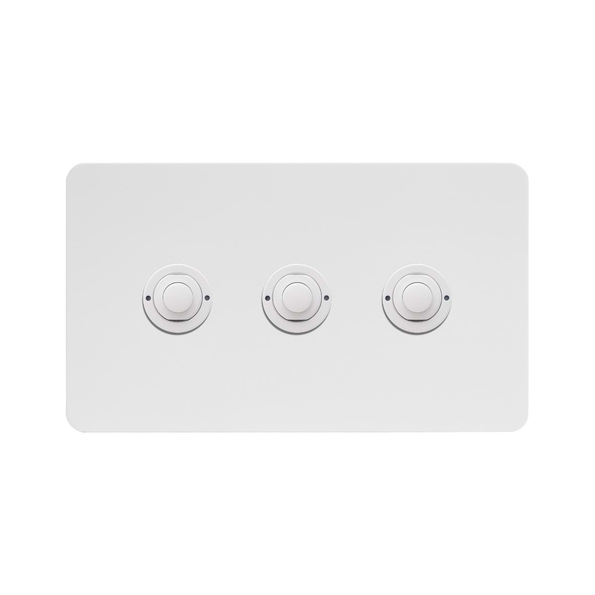 Soho Lighting White Metal 3 Gang 6A 2 Way Retractive Push Button Switch