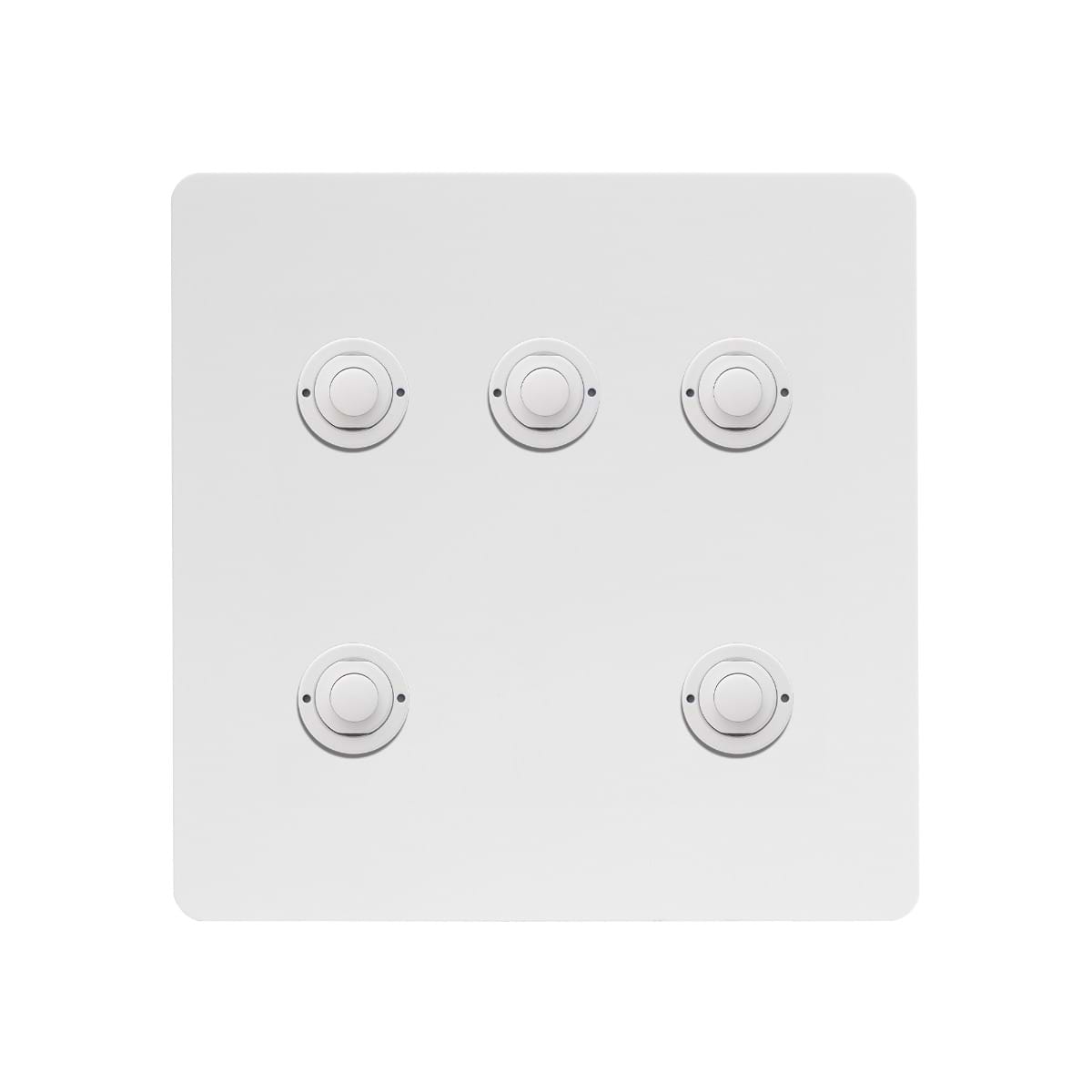 Soho Lighting White Metal 5 Gang 6A 2 Way Retractive Push Button Switch