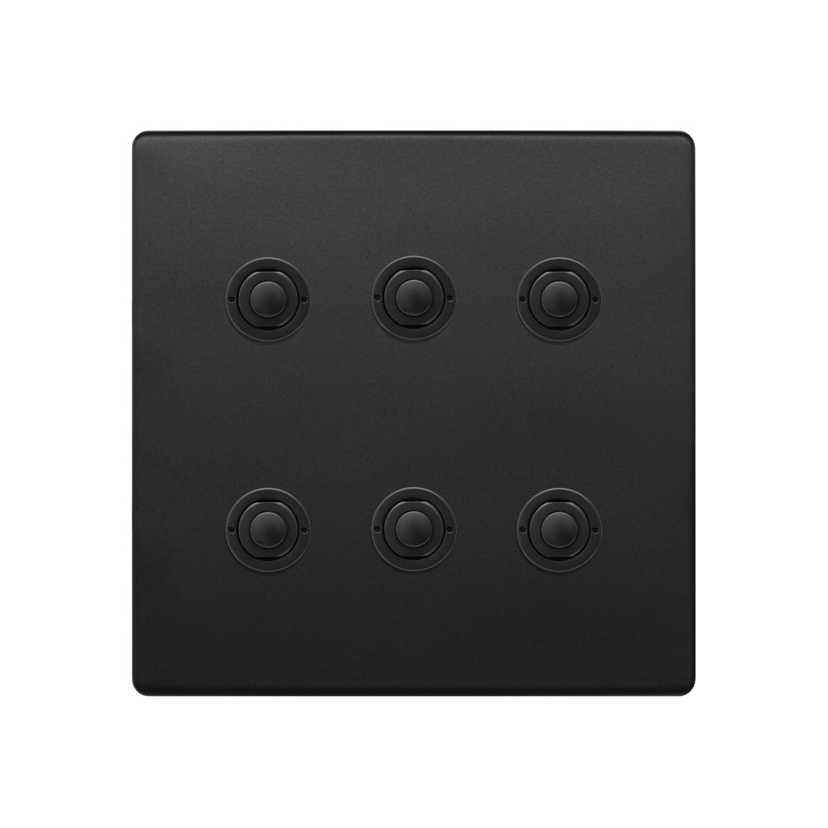 Soho Lighting Matt Black 6 Gang 6A 2 Way Retractive Push Button Switch