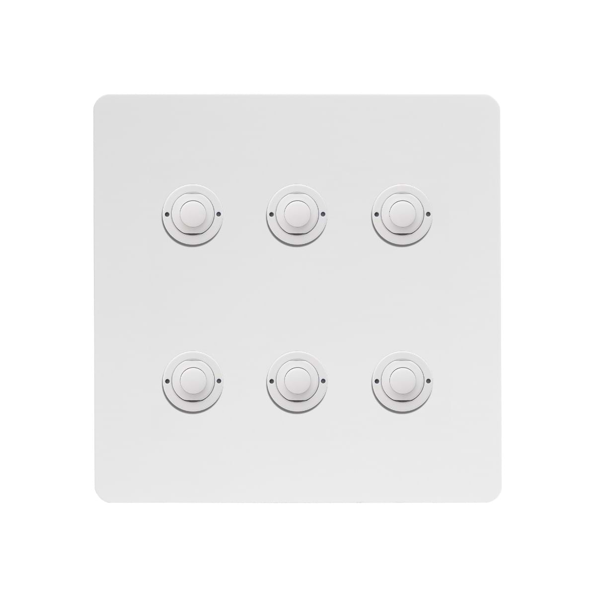 Soho Lighting White Metal 6 Gang 6A 2 Way Retractive Push Button Switch