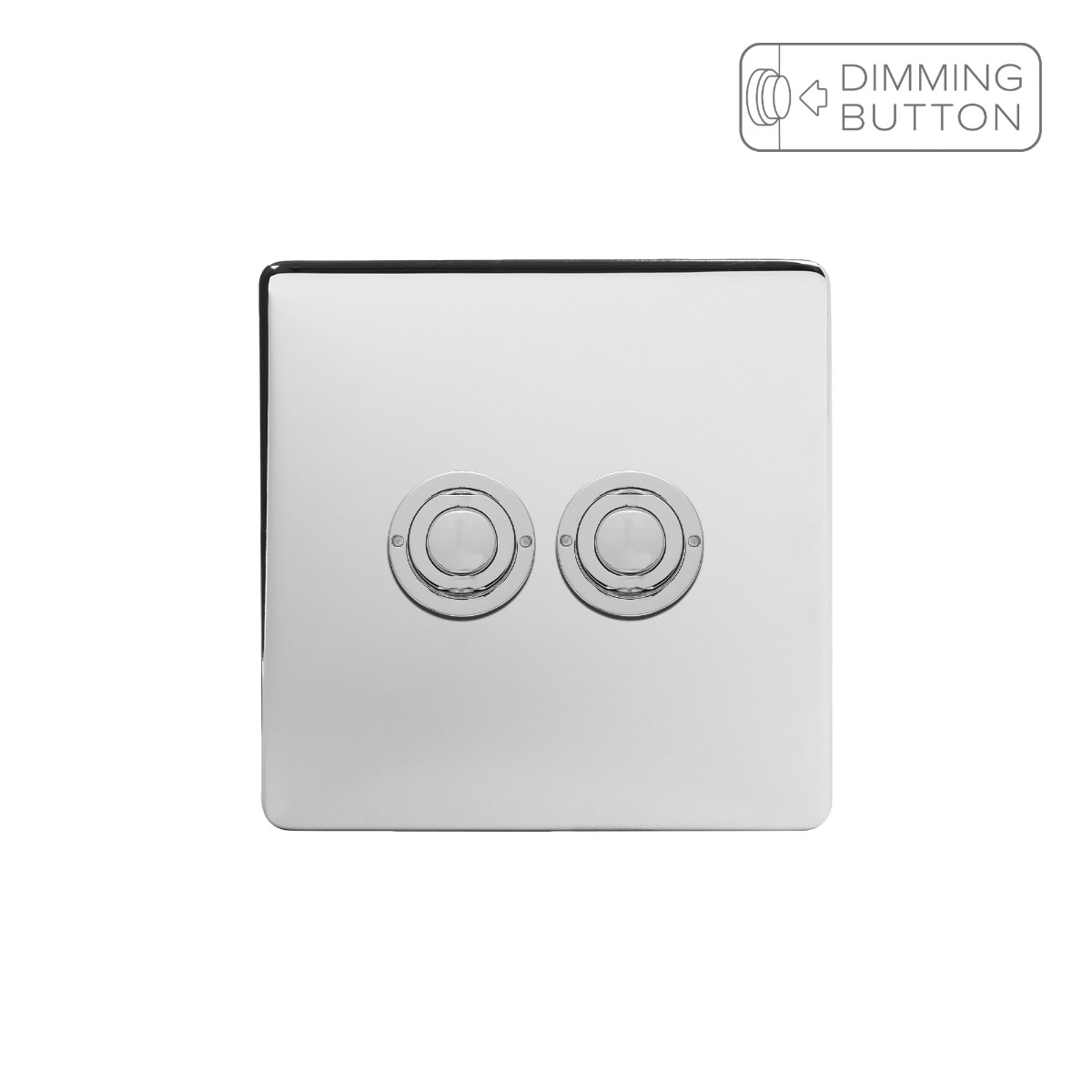 Soho Lighting Polished Chrome 2 Gang 6A Push Button Dimmer Switch